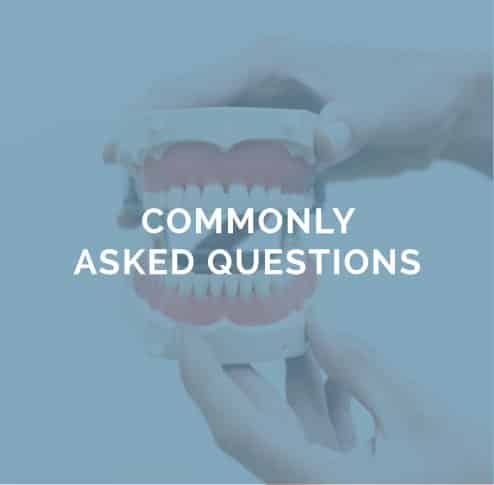 commonly asked questions on transparant blue overlay on top of a full set of dentures